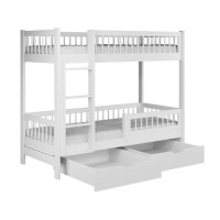 Dětská patrová postel se šuplíky z masivu borovice COEN - 180x80 cm - kašmírová