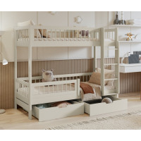 Dětská patrová postel se šuplíky z masivu borovice COEN - 180x80 cm - kašmírová