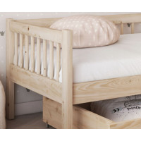 Dětská postel z masivu borovice FLORES se šuplíky - 140x70 cm - přírodní