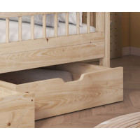 Dětská postel z masivu borovice FLORES se šuplíky - 140x70 cm - přírodní