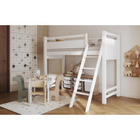 Dětská vyvýšená postel z masivu borovice VESPER - 200x90 cm - bílá
