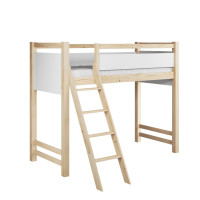 Dětská vyvýšená postel z masivu borovice VESPER - 200x90 cm - bílá