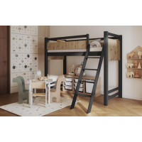 Dětská vyvýšená postel z masivu borovice VESPER - 200x90 cm - wenge/dub artisan