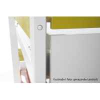 Dětská patrová postel z masivu borovice EVAN s přistýlkou a šuplíky - 180x80 cm - bílá