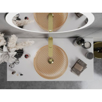 Skleněné umyvadlo MEXEN AURA - křišťálový vzor - rose gold, 24013968