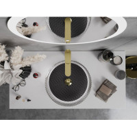 Skleněné umyvadlo MEXEN AURA - křišťálový vzor - čiré/černé, 24013971