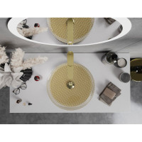 Skleněné umyvadlo MEXEN AURA - křišťálový vzor - čiré/zlaté, 24013951