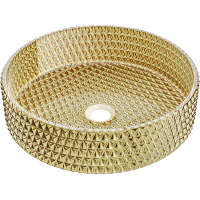 Skleněné umyvadlo MEXEN AURA - křišťálový vzor - zlaté, 24013952