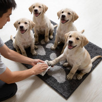 Koberec pro psy SOFT SHAGGY PAW - 45x70 cm - grafitový