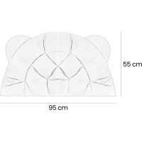 Čalouněná opěrka hlavy BEAR Velvet 95x55 cm - šedá