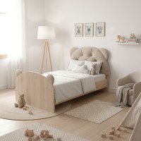 Čalouněná opěrka hlavy BEAR Velvet 95x55 cm - krémová