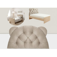 Čalouněná opěrka hlavy BEAR Velvet 95x55 cm - béžová