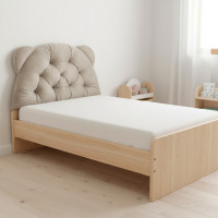 Čalouněná opěrka hlavy BEAR Velvet 95x55 cm - béžová