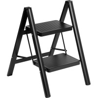 Skládací kovové schůdky EASYSTEP černé - 2stupňové