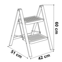 Skládací kovové schůdky EASYSTEP černé - 2stupňové