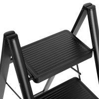 Skládací kovové schůdky EASYSTEP černé - 2stupňové