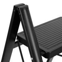 Skládací kovové schůdky EASYSTEP černé - 2stupňové