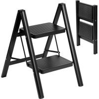 Skládací kovové schůdky EASYSTEP černé - 2stupňové