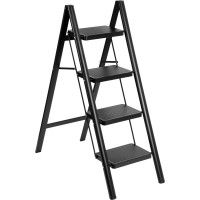 Skládací kovové schůdky EASYSTEP černé - 4stupňové