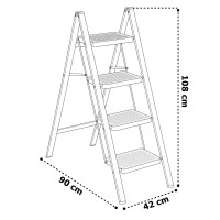 Skládací kovové schůdky EASYSTEP černé - 4stupňové