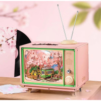 RoboTime 3D dřevěná skládačka hrací skříňky Projížďka v sakurovém lese