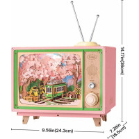 RoboTime 3D dřevěná skládačka hrací skříňky Projížďka v sakurovém lese