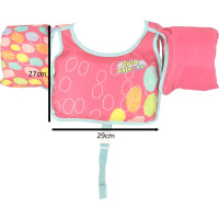 Plavecká vesta s rukávky AQUASTAR - 3-6 let, 19-30 kg - růžová