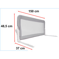 Bezpečnostní zábrana k posteli - 150 cm - šedá