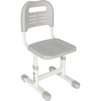 Dětský nastavitelný psací stůl se zásuvkou, židlí a LED lampou - šedý