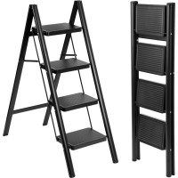 Skládací kovové schůdky EASYSTEP černé - 4stupňové