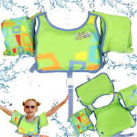 Plavecká vesta s rukávky AQUASTAR - 3-6 let, 19-30 kg - zelená