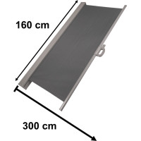 Boční markýza LUARO rolovací - 160 x 300 cm - tmavě šedá
