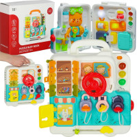 Smyslový manipulační Montessori kufřík se světlem a zvuky - Medvídek