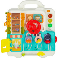 Smyslový manipulační Montessori kufřík se světlem a zvuky - Medvídek