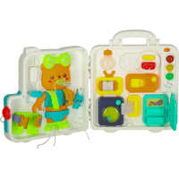 Smyslový manipulační Montessori kufřík se světlem a zvuky - Medvídek