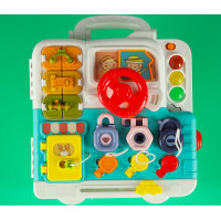 Smyslový manipulační Montessori kufřík se světlem a zvuky - Medvídek