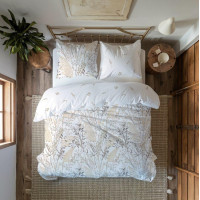 Bavlněné povlečení GUSTO Traviny - bílé - 140x200 cm