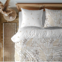 Bavlněné povlečení GUSTO Traviny - bílé - 140x200 cm