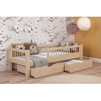 Dětská postel z masivu borovice ADEL se šuplíky - 200x90 cm - přírodní