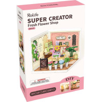 RoboTime 3D dřevěná skládačka Miniatura domečku Květinářství Fresh Flower