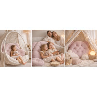 Čalouněná opěrka hlavy BEAR Velvet 95x55 cm - béžová