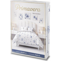 Bavlněné povlečení PRIMAVERA Modré zvonky - bílé - 220x200 cm