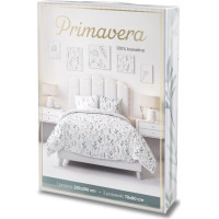 Bavlněné povlečení PRIMAVERA Byliny - bílé - 220x200 cm