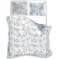 Bavlněné povlečení PRIMAVERA Větvičky - šedé/modré - 220x200 cm