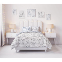 Bavlněné povlečení PRIMAVERA Větvičky - šedé/modré - 220x200 cm