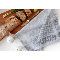 Žakárová kuchyňská utěrka CARINO 013 - 40x60 cm - šedá