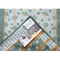 Žakárová kuchyňská utěrka CARINO 014 - 40x60 cm - tmavě zelená/šedá