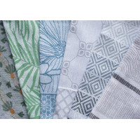 Žakárová kuchyňská utěrka CARINO 014 - 40x60 cm - tmavě zelená/šedá