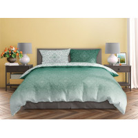 Saténové povlečení MILAGRO VERDE Ombre orient - bílé/zelené - 160x200 cm