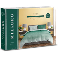 Saténové povlečení MILAGRO VERDE Ombre orient - bílé/zelené - 160x200 cm